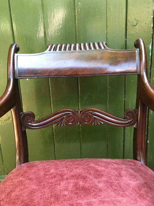 fig 3. Pair of early C19th Regency period mahogany library ,desk or office armchairs.