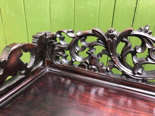 FINE LATE C19TH CHINESE QING DYNASTY PROFUSELYCARVED HARDWOOD OR ROSEWOOD DWARF SIDECABINET OR SHODANA - ADDITIONAL PHOTO 4