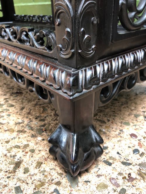 FINE LATE C19TH CHINESE QING DYNASTY PROFUSELYCARVED HARDWOOD OR ROSEWOOD DWARF SIDECABINET OR SHODANA - ADDITIONAL PHOTO 9
