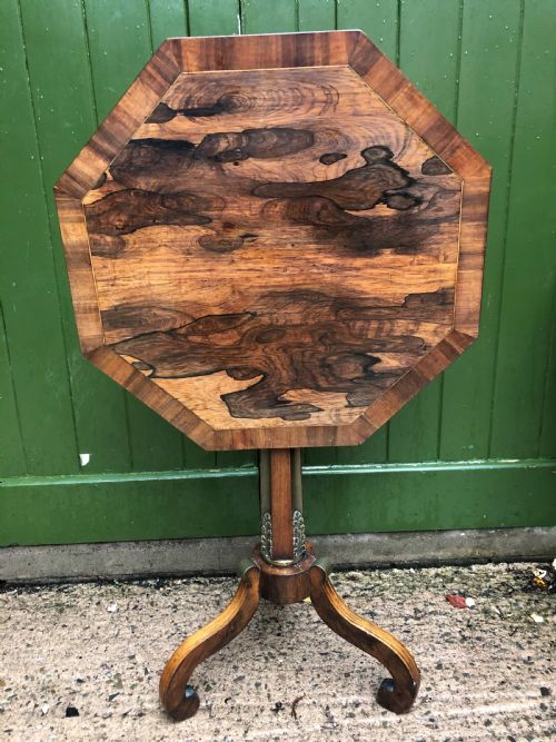 fig 1. Early C19th Regency period brass-mounted rosewood octagonal topped occasional table .