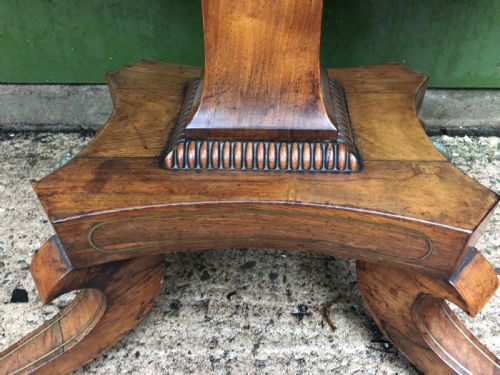 EARLY C19TH REGENCY PERIOD BRASSINLAID ROSEWOOD FOLDOVER CARD OR GAMING TABLE - ADDITIONAL PHOTO 7