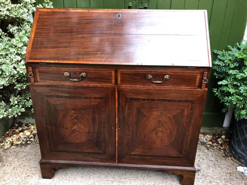 Late C18th Mahogany Sheraton Period  ‘Estate’ Bureau of Impressive Scale and Proportions.