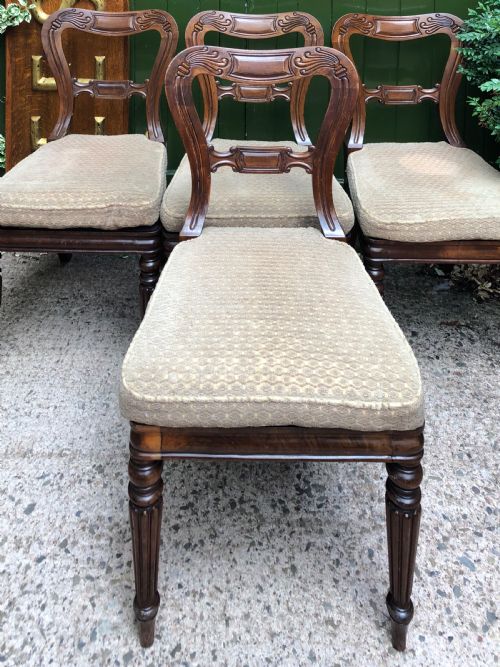 fig 2. Set of 4 early C19th George IV period carved mahogany dining or side chairs attributed to Gillows of Lancaster.