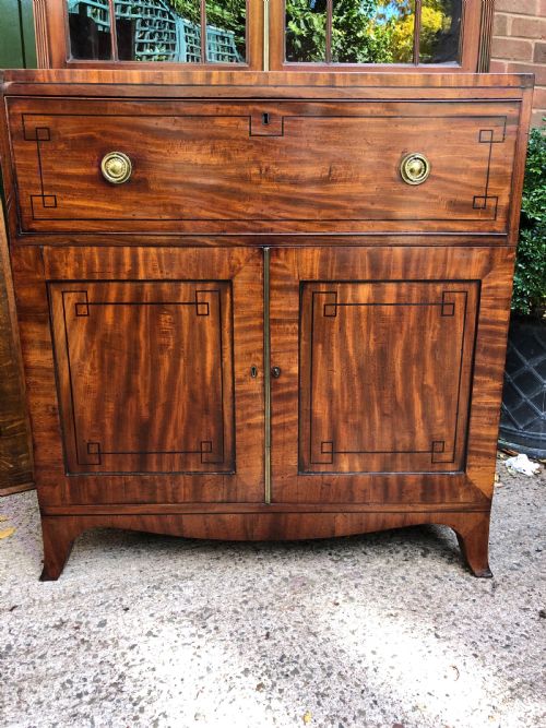 fig 4. Early C19th late George III period mahogany secretaire bookcase .
