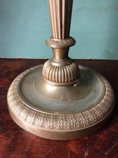 PAIR OF EARLY C19TH FRENCH CHARLES X PERIOD ORMOLU BRONZE CANDLESTICKS - ADDITIONAL PHOTO 13