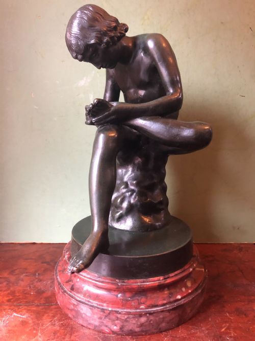 fig 1. Late C19th Italian bronze ‘Grand Tour’ souvenir reduction sculpture after the antique , “Lo Spinario “. 
