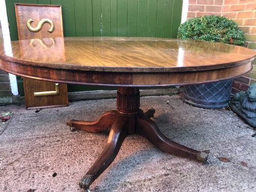 fig 1. Early C19th Regency mahogany circular dining or centre table 60” diameter.