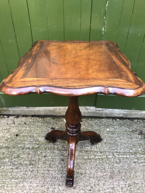 Mid C19th Mahogany Table with Shaped Top on Carved Tripod Base in the Manner of Gillows of Lancaster.