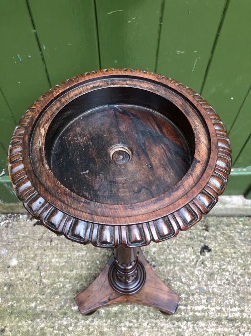 EARLY C19TH GEORGE IV PERIOD CARVED ROSEWOOD JARDINIERE STAND OR CROCUS TABLE IN THE MANNER OF THOMAS KING - ADDITIONAL PHOTO 10