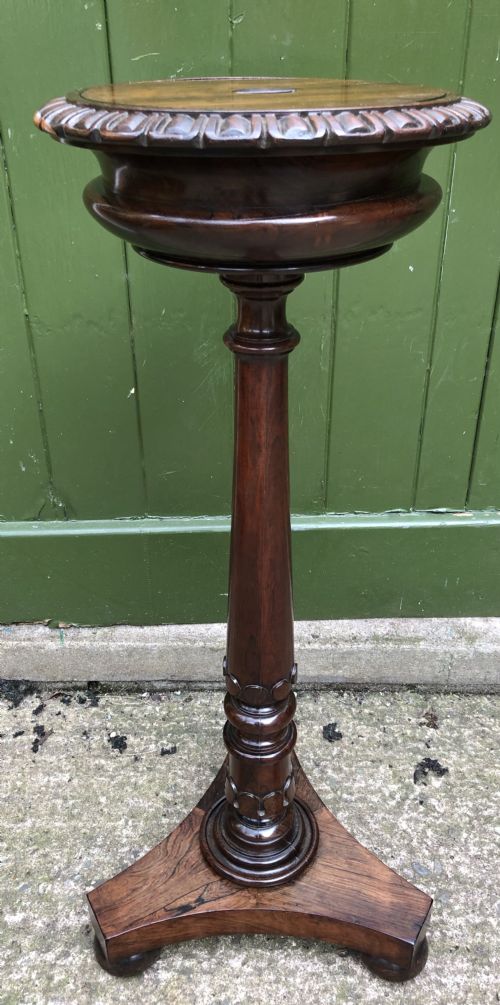 EARLY C19TH GEORGE IV PERIOD CARVED ROSEWOOD JARDINIERE STAND OR CROCUS TABLE IN THE MANNER OF THOMAS KING - ADDITIONAL PHOTO 1