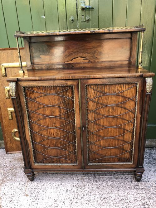 fig 1. Fine quality early C19th Regency period rosewood and gilt brass-mounted chiffonier.
