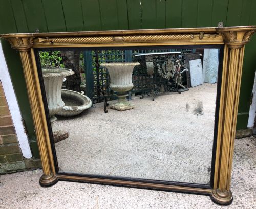 Early C19th Regency Period Carved Giltwood Overmantel Mirror of Practical Scale and Proportions.
