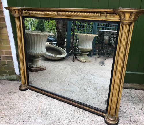 fig 1. Early C19th Regency period carved giltwood overmantel mirror of practical scale and proportions.