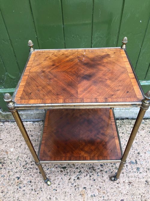 fig 1. Early C19th Regency period brass-framed mahogany 2-tier rectangular etagere .