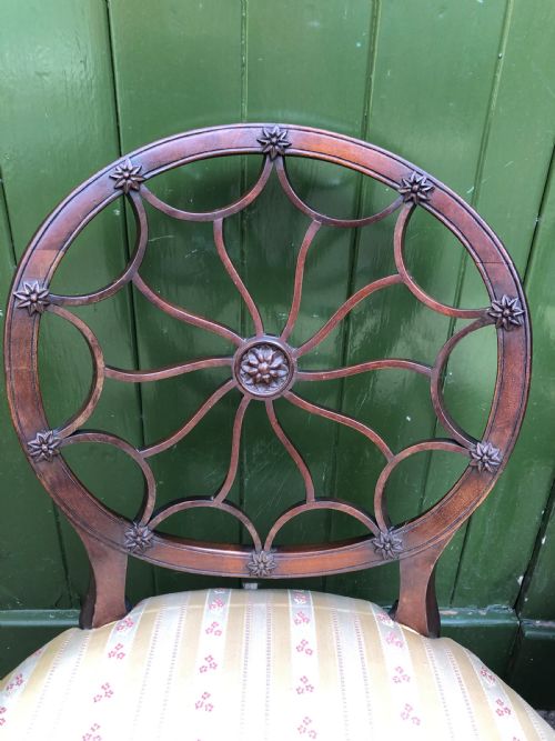 fig 2. Pair of early C20th mahogany side chairs of C18th George III period design .