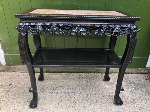 fig 1. Late C19th Chinese Qing Dynasty carved hardwood rectangular centre or hall table .