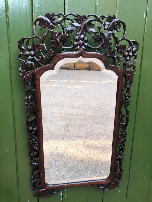 Late C19th/ Early C20th Chinese Qing Dynasty Carved Hardwood Surround Rectangular Framed Mirror.