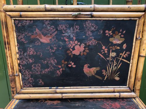 LATE C19TH CHINOISERIE BAMBOO AND LACQUER PAGODATOPPED ESCRITOIRE CABINET - ADDITIONAL PHOTO 2