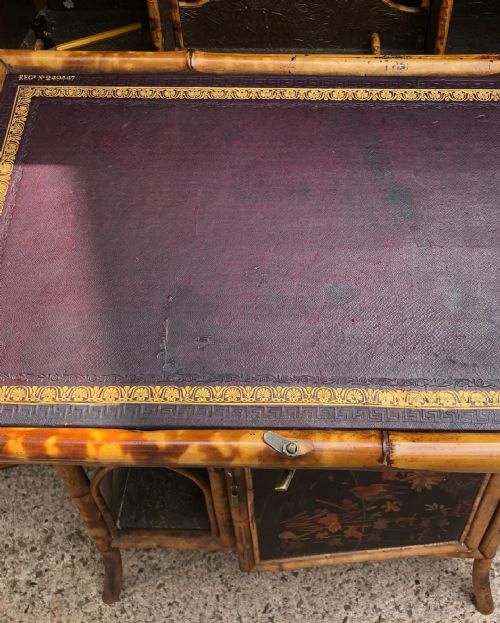 LATE C19TH CHINOISERIE BAMBOO AND LACQUER PAGODATOPPED ESCRITOIRE CABINET - ADDITIONAL PHOTO 19