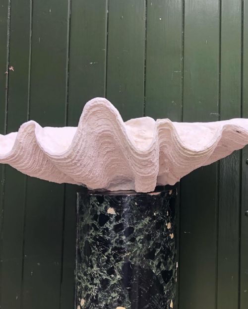 HIGHLY DECORATIVE PAIR OF EARLY C20TH COMPOSITION GIANT CLAM SHELLS OR TRIDACNA GIGANS - ADDITIONAL PHOTO 14