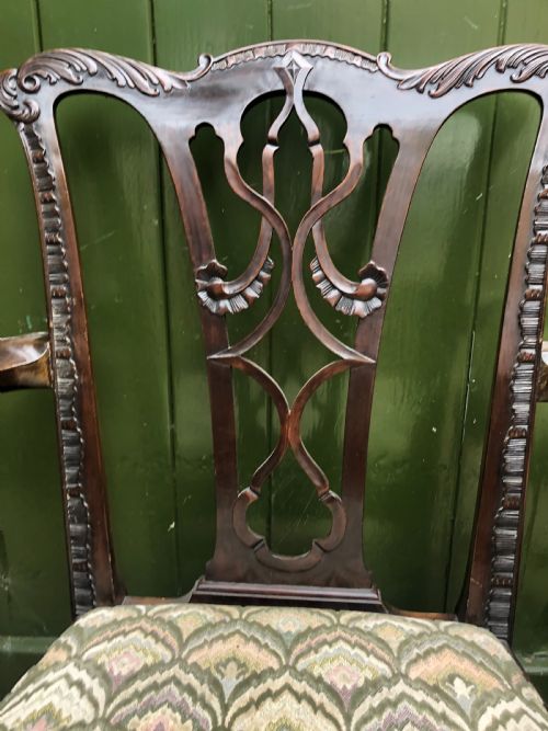 SET OF 8 EARLY C20TH CARVED MAHOGANY DINING CHAIRS IN THE MID C18TH CHIPPENDALE PERIOD STYLE - ADDITIONAL PHOTO 13