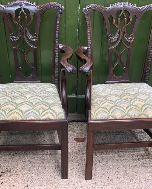 SET OF 8 EARLY C20TH CARVED MAHOGANY DINING CHAIRS IN THE MID C18TH CHIPPENDALE PERIOD STYLE - ADDITIONAL PHOTO 29