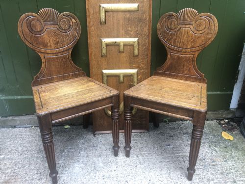 PAIR OF EARLY C19TH REGENCY PERIOD OAK HALL OR FOOTMANS CHAIRS BY GILLOWS OF LANCASTER - ADDITIONAL PHOTO 20