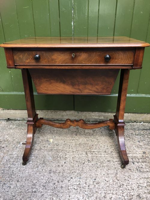 EARLY C19TH GEORGE IV PERIOD MAHOGANY SEWING OR WORKTABLE - ADDITIONAL PHOTO 23