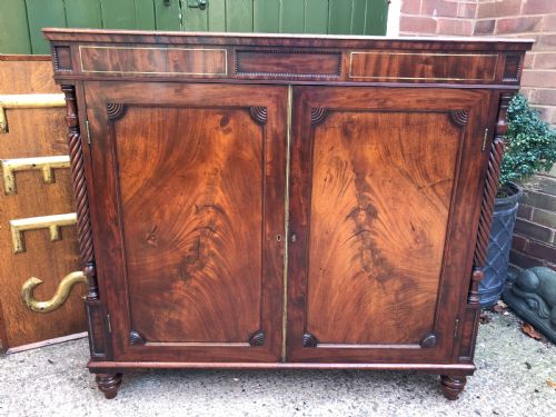 Early C19th George IV Period Mahogany 2-Door Side-cabinet Bookcase .
