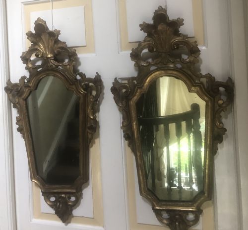 PAIR OF LATE C18TH ITALIAN ROCOCO STYLE GILTWOOD FRAMED VENETIAN GIRANDOLE PIER MIRRORS - ADDITIONAL PHOTO 1