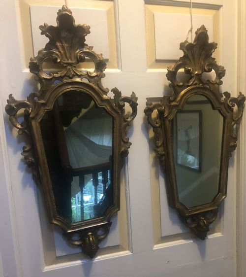 PAIR OF LATE C18TH ITALIAN ROCOCO STYLE GILTWOOD FRAMED VENETIAN GIRANDOLE PIER MIRRORS - ADDITIONAL PHOTO 20