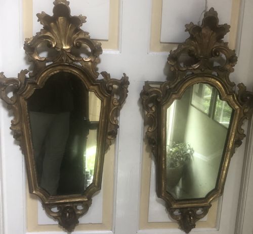 PAIR OF LATE C18TH ITALIAN ROCOCO STYLE GILTWOOD FRAMED VENETIAN GIRANDOLE PIER MIRRORS - ADDITIONAL PHOTO 27