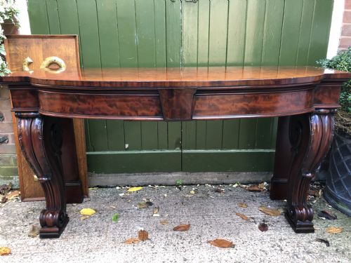 Early C19th William IV Period Figured Mahogany Console Table of Bold Design.