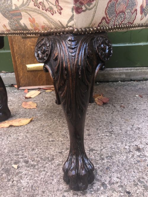 LATE C19TH EARLY C20TH CARVED WALNUT RECTANGULAR STOOL OF EARLY C18TH GEORGE II PERIOD DESIGN - ADDITIONAL PHOTO 9
