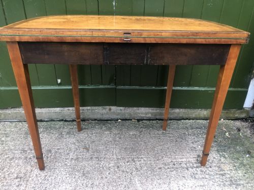 LATE C18TH GEORGE III PERIOD ROSEWOOD CROSSBANDED SATINWOOD FOLDOVER CARD TABLE - ADDITIONAL PHOTO 14