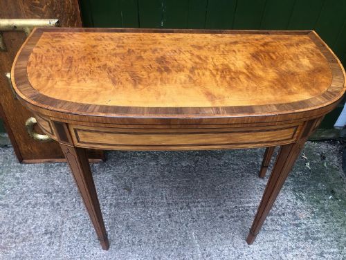 LATE C18TH GEORGE III PERIOD ROSEWOOD CROSSBANDED SATINWOOD FOLDOVER CARD TABLE - ADDITIONAL PHOTO 19