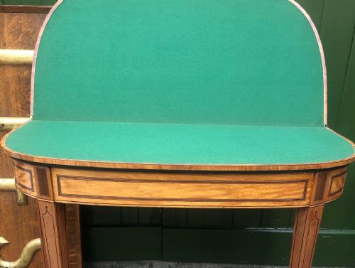 LATE C18TH GEORGE III PERIOD ROSEWOOD CROSSBANDED SATINWOOD FOLDOVER CARD TABLE - ADDITIONAL PHOTO 20