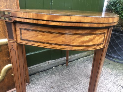 LATE C18TH GEORGE III PERIOD ROSEWOOD CROSSBANDED SATINWOOD FOLDOVER CARD TABLE - ADDITIONAL PHOTO 21