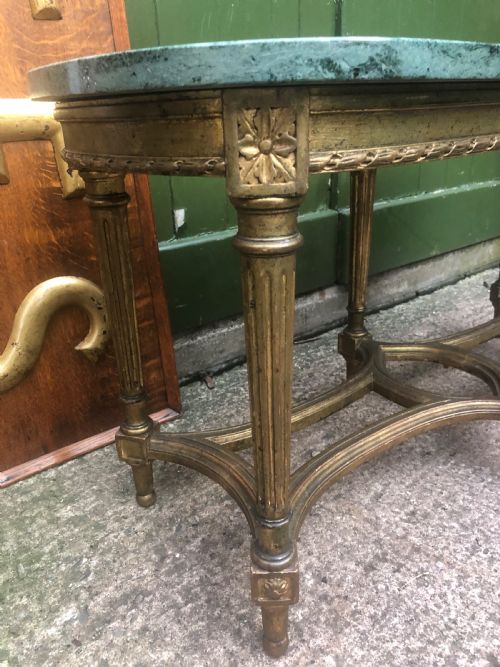 EARLY C20TH FRENCH LOUIS XVI STYLE GILTWOOD LOW TABLE WITH MARBLE TOP - ADDITIONAL PHOTO 2