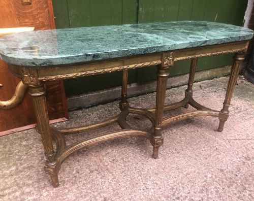 EARLY C20TH FRENCH LOUIS XVI STYLE GILTWOOD LOW TABLE WITH MARBLE TOP - ADDITIONAL PHOTO 8