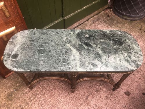 EARLY C20TH FRENCH LOUIS XVI STYLE GILTWOOD LOW TABLE WITH MARBLE TOP - ADDITIONAL PHOTO 10