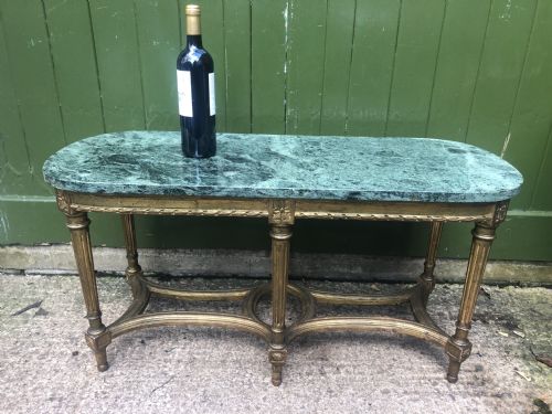 EARLY C20TH FRENCH LOUIS XVI STYLE GILTWOOD LOW TABLE WITH MARBLE TOP - ADDITIONAL PHOTO 15