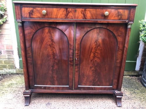 FINE QUALITY EARLY C19TH ENGLISH EMPIRE STYLE MAHOGANY SIDE CABINET ATTRIBUTED TO SJAMAR LONDON - ADDITIONAL PHOTO 7