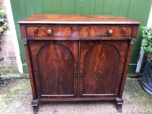 FINE QUALITY EARLY C19TH ENGLISH EMPIRE STYLE MAHOGANY SIDE CABINET ATTRIBUTED TO SJAMAR LONDON - ADDITIONAL PHOTO 9