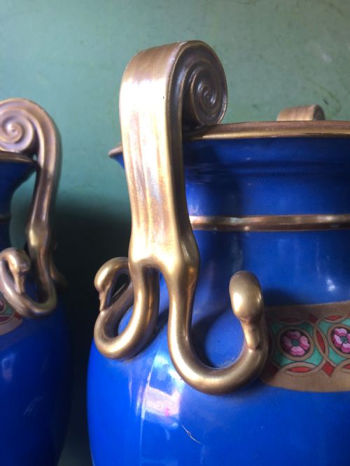 fig 3. Pair of mid C19th porcelain classical style volute-krater vases .
