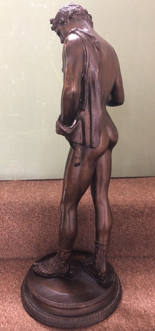 fig 2. Large late C19th Italian Neapolitan ‘Grand Tour’ souvenir bronze sculpture of Dionysus, known as Narcissus, after the antique.