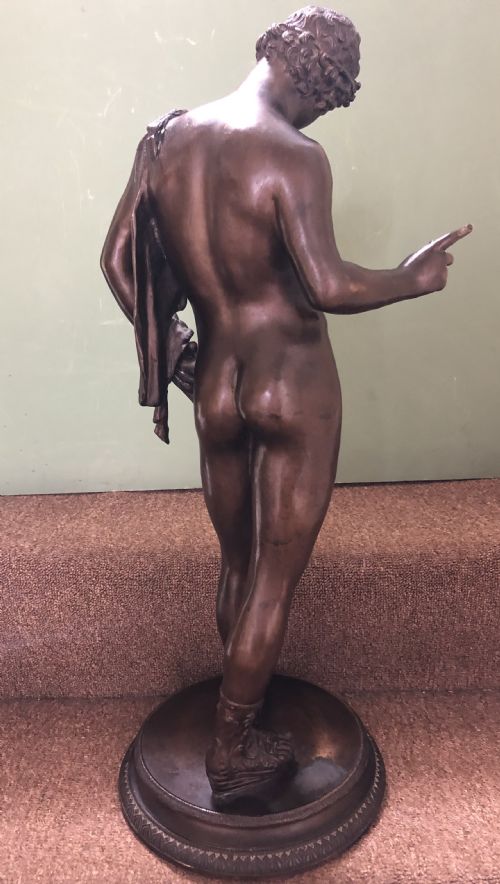 fig 3. Large late C19th Italian Neapolitan ‘Grand Tour’ souvenir bronze sculpture of Dionysus, known as Narcissus, after the antique.