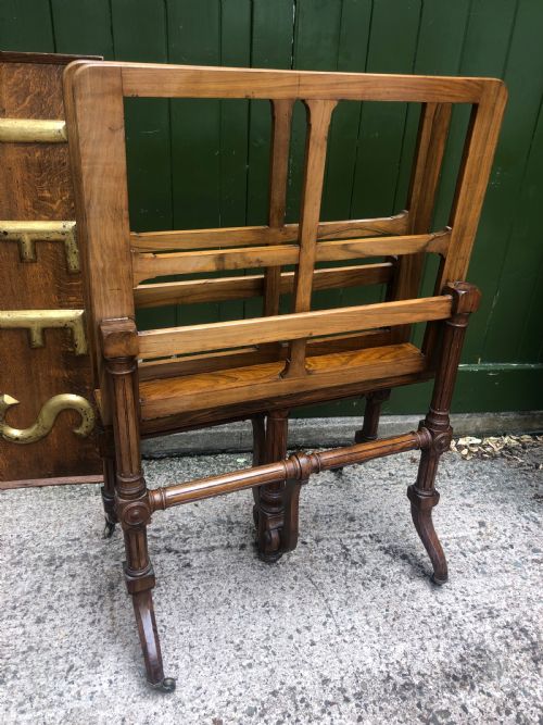 fig 1. Mid C19th walnut-framed library or gallery folio-stand with an unusual folding action .