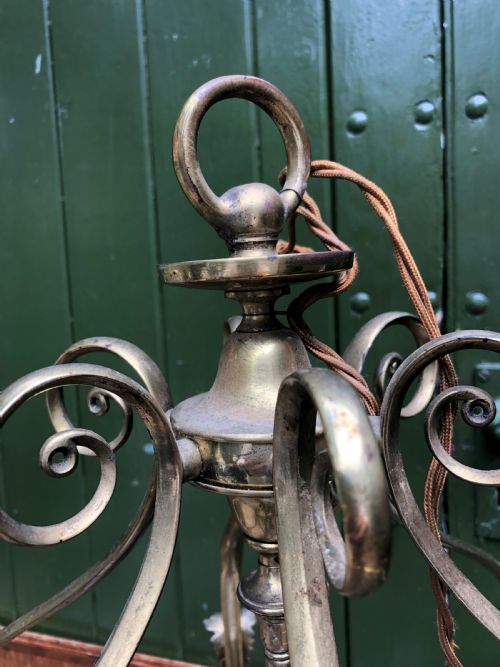 fig 2. Early C20th brass-framed hexagonal glazed hall lantern of early C19th design.