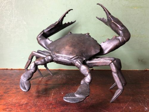 Late C19th  Japanese Meiji Period Bronze Study of a Crab .